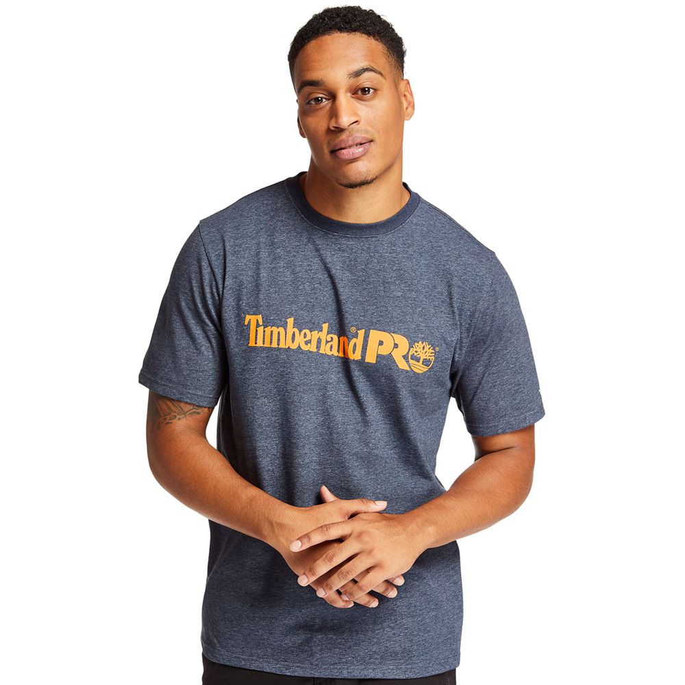 Tricouri Timberland Barbati Bleumarin - Pro® Short Sleeve Base Plate Wicking Logo - Romania - GBVARW